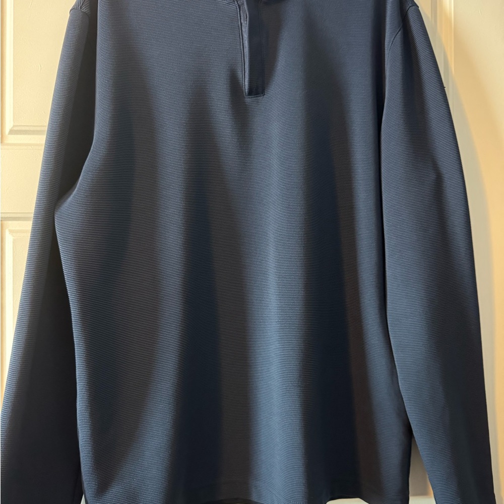 Alfani Men's Dark Blue Zip-Up Shirt